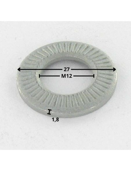 Arruelas de contacto M12X27X1,8 Aço zinco branco gama M (Média)