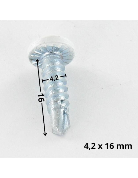 Autoperfurante cabeça cilíndrica EMPR quadrado 4,2 x 16 Aço zinco branco lacado a branco 9010