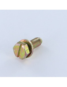 Parafuso de metais cabeça hexagonal ranhurada M6X18 com Rondela Dicromato
