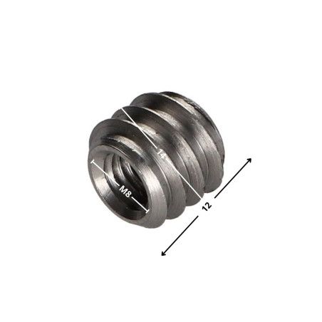 Inserto não ranhurada Aço bruto M8 14X12 - Parafuso Express