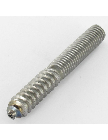 Parafuso misto para pé da cama 10X74 33 mm rosca de madeira 4 mm parte lisa 37 mm rosca de metal Aço bruto