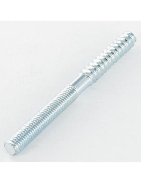 Parafuso misto para pé da cama 4X45 30 mm rosca de madeira 3 mm parte lisa 12 mm rosca de metal Aço zinco branco