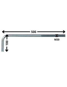 Escápula metais comprimento longo M20X500 roscado sobre 150 Aço zinco branco 2