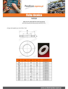Rondela liso natural nylon M20X40X3 M - Parafuso Express 2