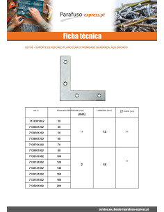 Curva liso reforço Ponteira quadrado 200X200X18 Aço zinco branco 2