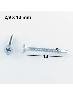 Autoperfurante cabeça fresada phillips 2,9 x 13 rede de chapa Aço zinco branco 2