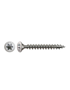 Spax Parafuso de madeira cabeça fresada de panela T-STAR TORX T20 4X45 rosca total Aço inoxidável A2