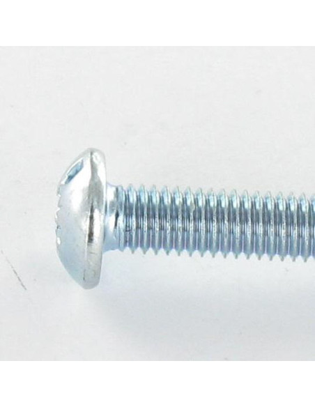 Parafuso de metais cabeça cabeça panela larga Pozi PZ7 / sulcada M6X100 Aço zinco branco