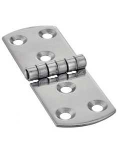 Dobradiça Tipo E 6 orifícios Aço inoxidável A2 85X30