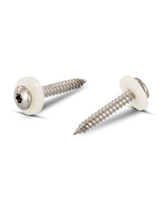 Parafuso de chapa cabeça cilíndrica TORX T15 + Rondela Nylon 3,9 x 25 Aço inoxidável A2 natural