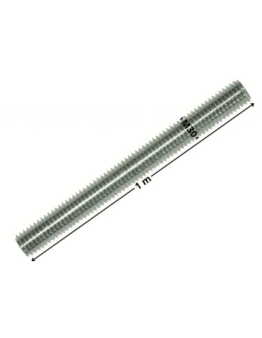 Perno roscado M30 comprimento 1 metro Classe 8.8 Aço zinco branco