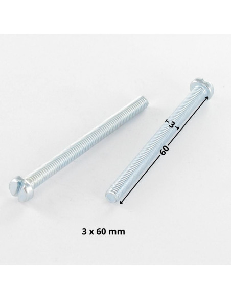 Parafuso de metais cabeça cilíndrica sulcada M3X60 Aço zinco branco microparafusos