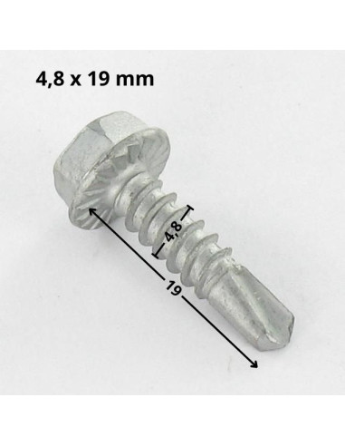 Autoperfurante cabeça hexagonal 4,8X19 rede de chapa Aço bruto GEOMÉTRICO 500A