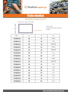 Tampa retangular para tubo 60X35 Espessura da chapa do tubo 1,5 con 3,5 polietileno preto 2
