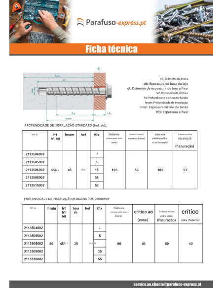 Parafuso de betão cabeça hexagonal flange com gola TORX T8 5X50 Aço zinco branco