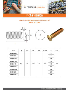 Varão roscado de soldar M3X8 PRECISO - Parafuso Express 2