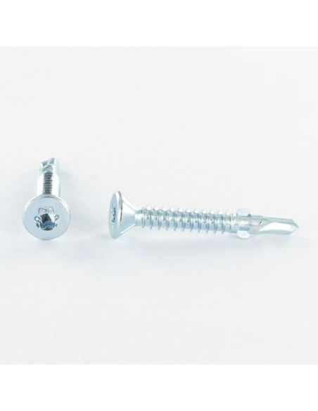 Autoperfurante cabeça fresada TORX T20 4,2 x 32 dentado com asas Aço zinco branco