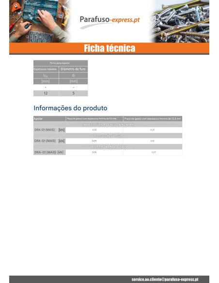 Bucha Nylon autoperfurante RAWLPLUG 14X32 com PARAFUSO Aço zinco branco