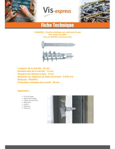 Bucha metálica autoperfurante RAWLPLUG Zamak 12X32 com PARAFUSO 2