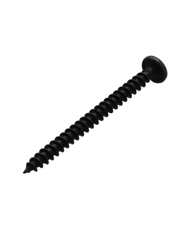 Parafuso de madeira aglomerado cabeça redonda Pozi PZ6 5X60 Aço zinco níquel preto reforçado