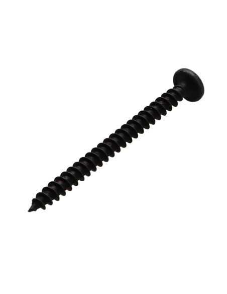 Parafuso de madeira aglomerado cabeça redonda Pozi PZ6 5X60 Aço zinco níquel preto reforçado
