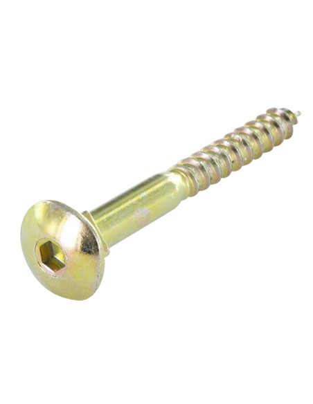 Parafuso de madeira Parafuso cabeça redonda gola quadrada 6X50 hexagonal oco 4 Aço zinco branco