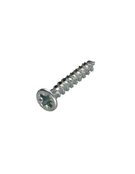 Parafuso de madeira aglomerado PREMIUM cabeça fresada Pozi PZ6 4X20 Aço zinco branco