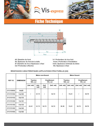 Parafuso de betão cabeça hexagonal flange com gola T21 14X120 Aço zinco branco