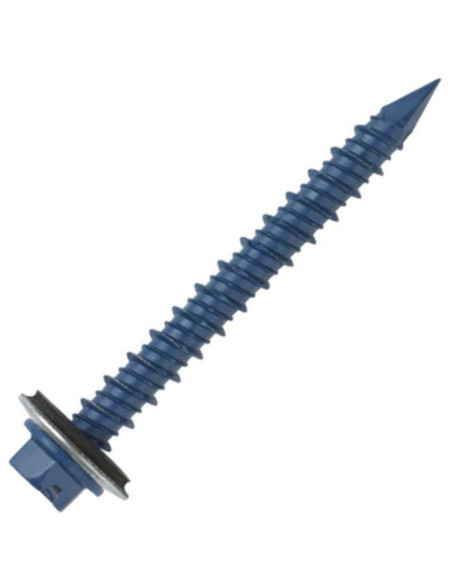 Parafuso de betão cabeça hexagonal Arruela estanque com junta de neopreno epdm 6,5X80 Blue Ruspert