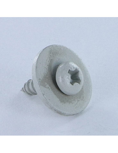 Parafuso de chapa cabeça abaulada larga Pozi 3,5 x 13 con Rondela Aço zinco branco RAL7035 cinzento claro