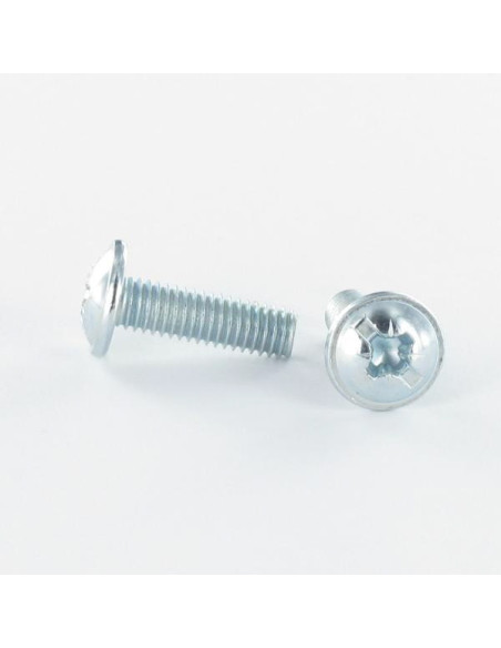 PARAFUSO cabeça de cogumelo Fenda Pozi M4X22 Aço zinco branco