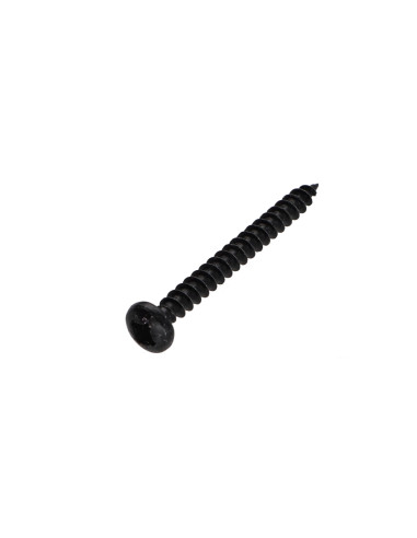Parafuso de madeira aglomerado cabeça redonda Pozi PZ6 4X45 Aço zinco preto