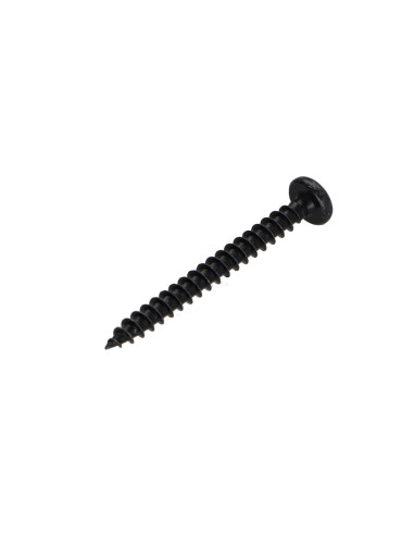 Parafuso de madeira aglomerado cabeça redonda Pozi PZ6 4X45 Aço zinco preto