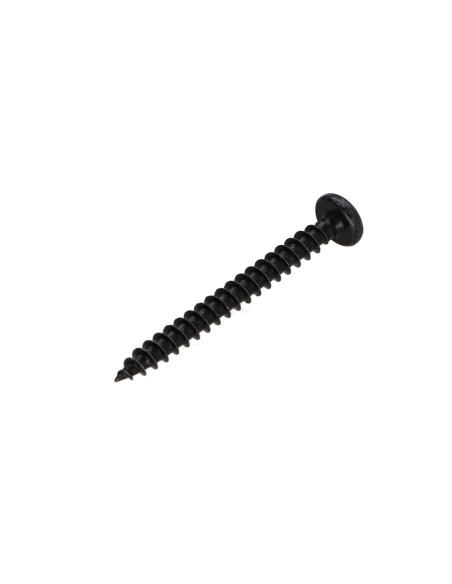 Parafuso de madeira aglomerado cabeça redonda Pozi PZ6 4X45 Aço zinco preto