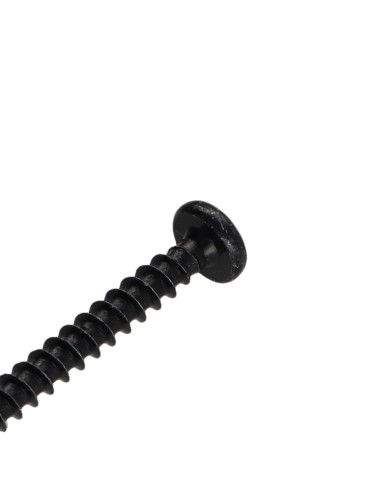 Parafuso de madeira aglomerado cabeça redonda Pozi PZ6 4X45 Aço zinco preto