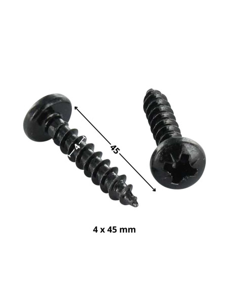 Parafuso de madeira aglomerado cabeça redonda Pozi PZ6 4X45 Aço zinco preto