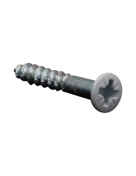 Parafuso de madeira cabeça fresada de panela Pozi PZ6 4X30 Aço zinco branco RAL9016 branco de sinalização
