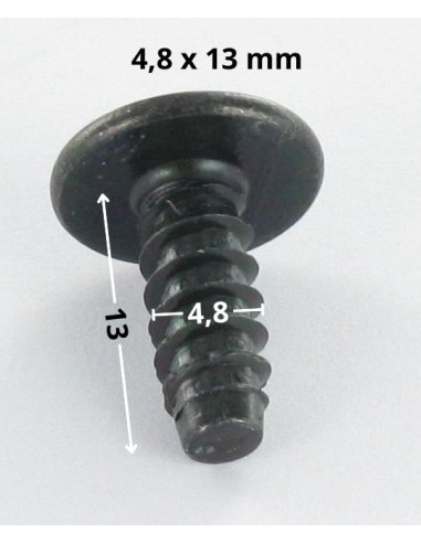 Parafuso de chapa cabeça de cogumelo Pozi 4,8X13 Aço zinco preto sem ponta