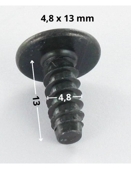 Parafuso de chapa cabeça de cogumelo Pozi 4,8X13 Aço zinco preto sem ponta