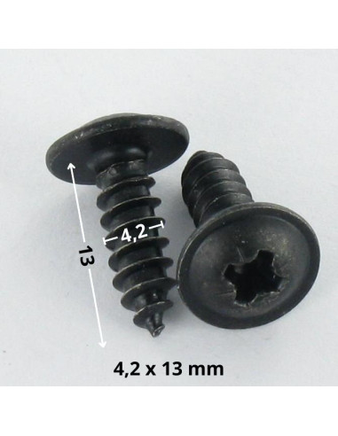 Parafuso de chapa cabeça de cogumelo Pozi 4,2 x 13 Aço zinco preto