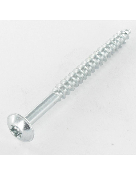 Parafuso de madeira aglomerado cabeça de cogumelo 6X90 roscado sobre 50 TORX T30 Aço zinco branco 200 Horas de