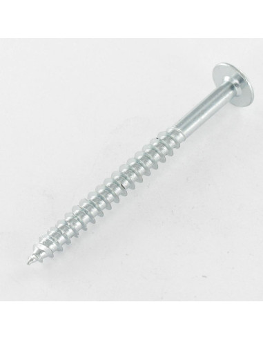 Parafuso de madeira aglomerado cabeça de cogumelo 6X90 roscado sobre 50 TORX T30 Aço zinco branco 200 Horas de