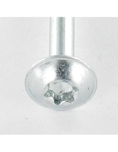 Parafuso de madeira aglomerado cabeça de cogumelo 6X90 roscado sobre 50 TORX T30 Aço zinco branco 200 Horas de