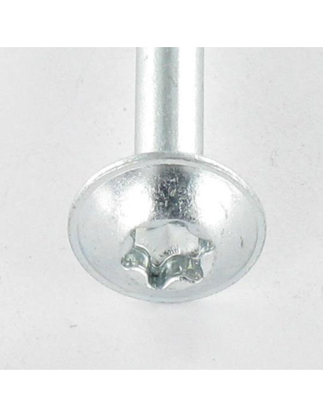 Parafuso de madeira aglomerado cabeça de cogumelo 6X90 roscado sobre 50 TORX T30 Aço zinco branco 200 Horas de