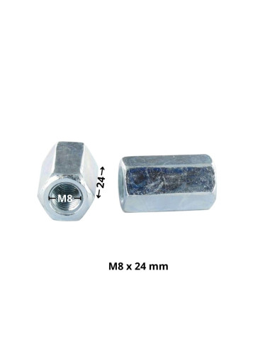 Mangas hexagonal M8X24 SPL 13 Aço zinco branco - Parafuso Express
