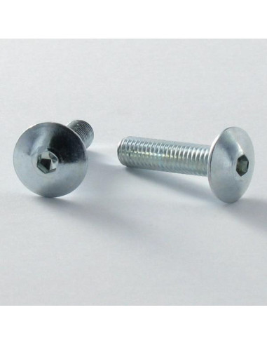 PARAFUSO cabeça de cogumelo M8X40 chave de 5 Aço zinco branco