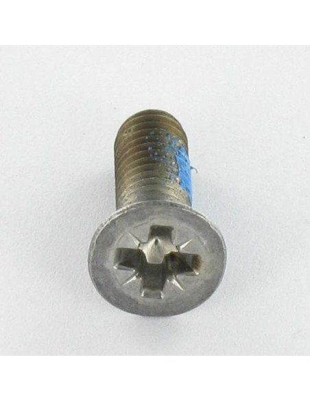 Parafuso de metais cabeça fresada Pozi PZ6 M5X16 Aço zinco branco + freio Perno