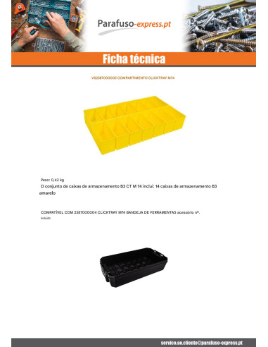 COMPARTIMENTO CLICKTRAY M74 - Parafuso Express