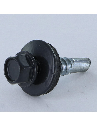Autoperfurante cabeça hexagonal 5,5 x 25 Arruela estanque com junta de neopreno epdm Aço zinco branco RAL7016