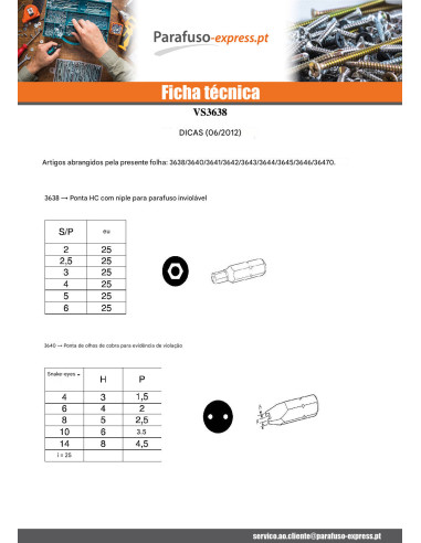 Ponteira Seguro Parafuso HC+TETON M10 chave de 6 - Parafuso Express